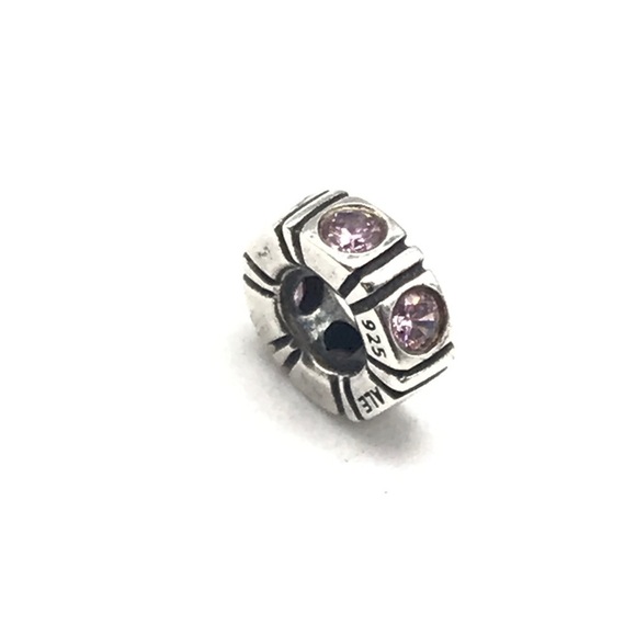 Pandora Pink CZ Trinity Spacer Charm - Picture 3 of 6